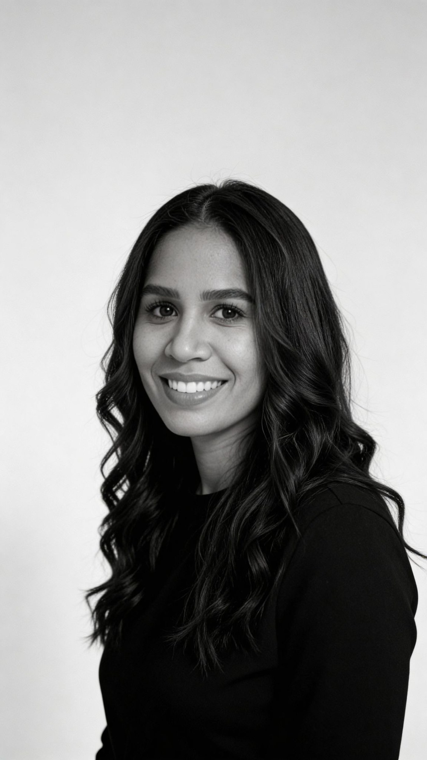 Retrato en blanco y negro de Michele Silva